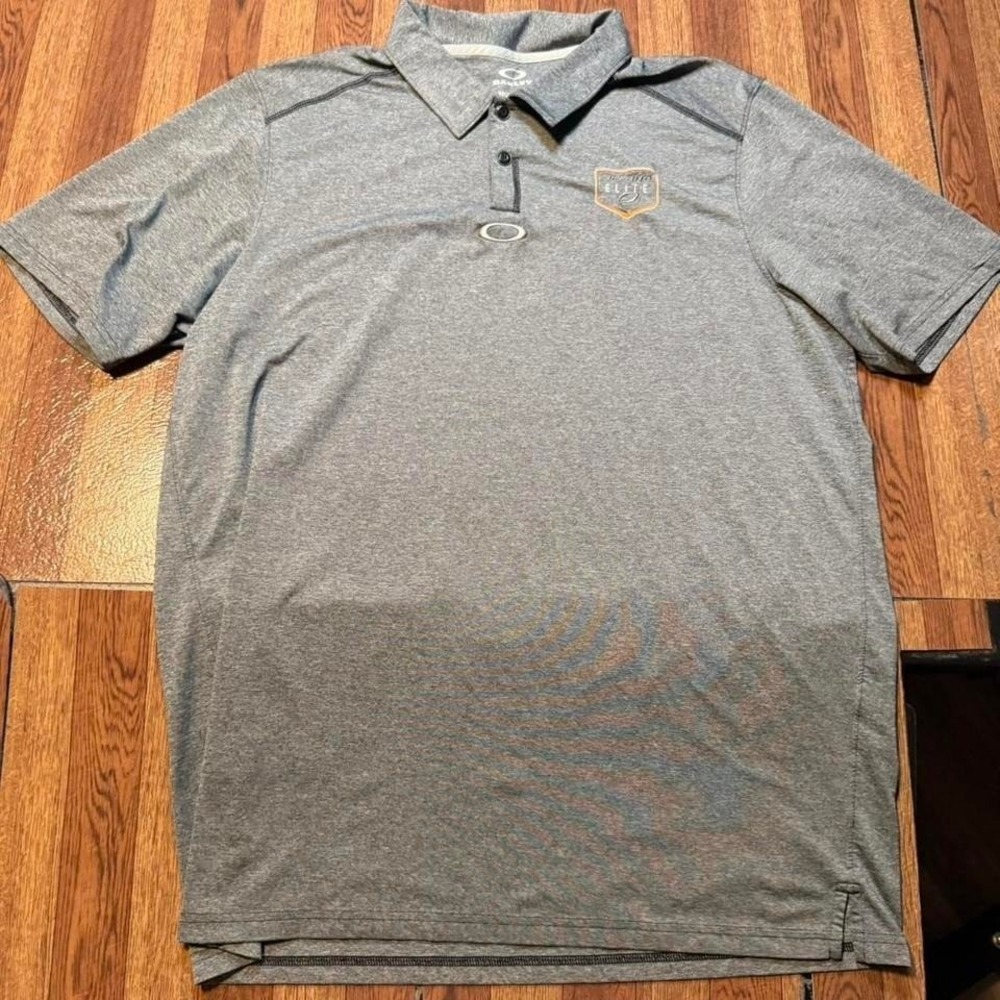 Oakley Grey Hydrolix‎ Retro Elite Golf Polo Shirt Large